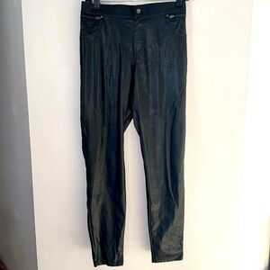 Hue Black Faux Leather Leggings XL